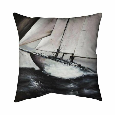 BEGIN HOME DECOR 26 x 26 in. Boat In A Violent Storm-Double Sided Print Indoor Pillow 5541-2626-CO20